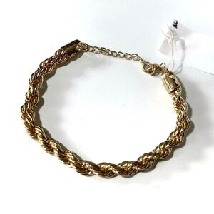 Chunky Twisted Design 14K Gold Plated Bracelet